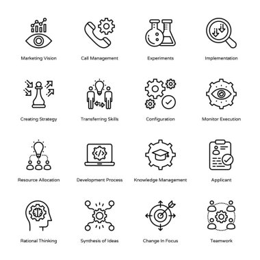 İnce çizgi iş kavramları simgeler - okşanmış, vektörler