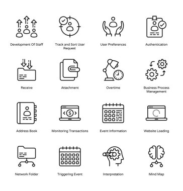 İnce çizgi iş kavramları simgeler - okşanmış, vektörler