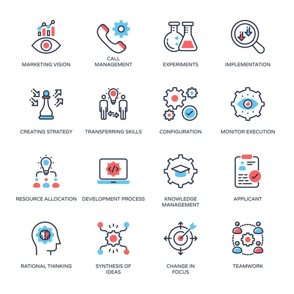 En az renkli iş kavramları simgeler - okşanmış, vektörler