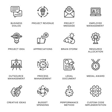 Proje Yönetimi Ana Hattı Simgeleri - Vuruldu, Vektörler