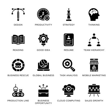 Proje Yönetimi Kabartma Simgeleri - Katı, Vektörler