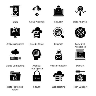 Ağ ve Kabartma Simgeleri - Katı, Vektörler