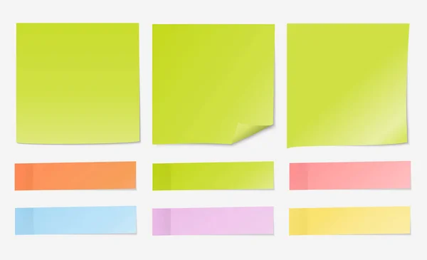 Post Note Label Light Green Paper Gray Background Multi Color — Vetor de Stock