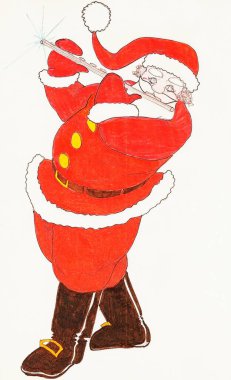 Noel Baba gelir ve sihirli flüt çalar.
