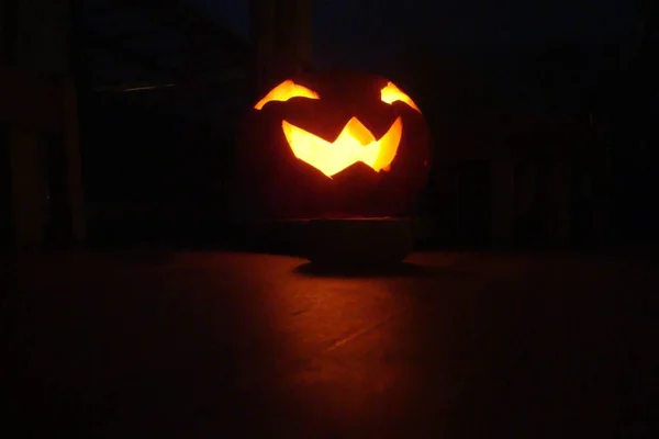 a scary pumpkin in my home