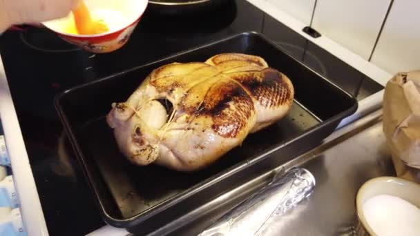 Vídeo sobre la preparación de pato naranja al horno — Vídeos de Stock