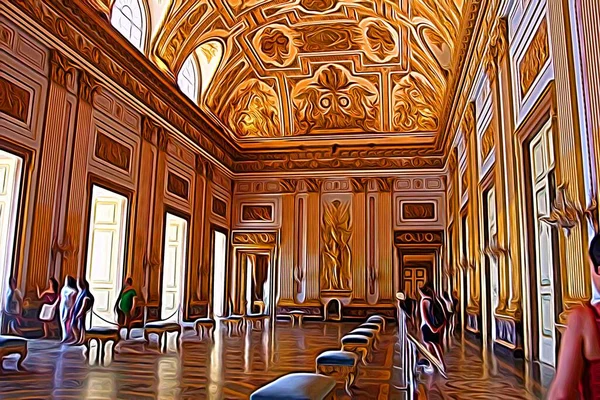 Napoli Deki Yüzyıl Kraliyet Saraylarından Birini Temsil Eden Dijital Renk — Stok fotoğraf