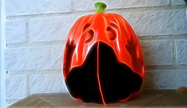 Estilo Pintura Digital Color Que Representa Una Calabaza Con Una —  Fotos de Stock