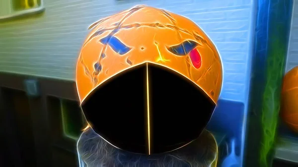 Ψηφιακό Στυλ Ζωγραφικής Χρώμα Που Αντιπροσωπεύει Μια Πορτοκαλί Μπάλα Μαύρη — Φωτογραφία Αρχείου