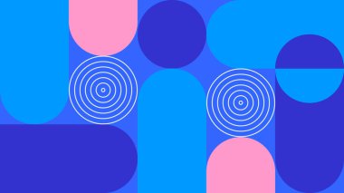 Canlı minimalist yuvarlak geometrik desenli duvar kağıdı arka planı