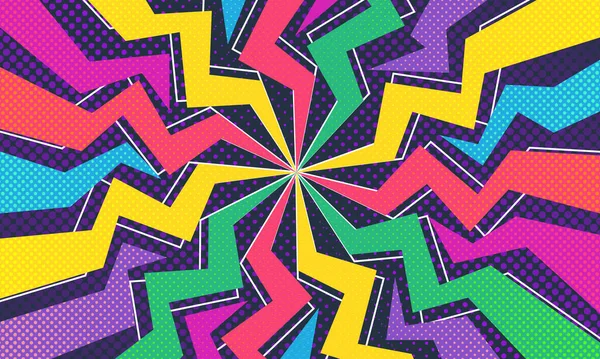 Funky retro zig zag renkli patlama arkaplanı