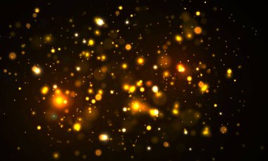 Doku arka planı siyah-beyaz ya da gümüş parıltılı ve Noel için zarif. Toz beyazı. Parlak sihirli toz parçacıkları. Sihirli kavram. Bokeh efektli soyut arkaplan. Vektör