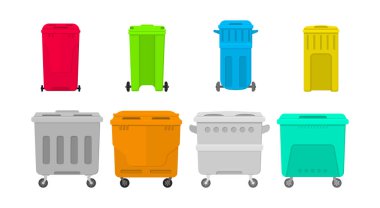 Trash container bins. clipart