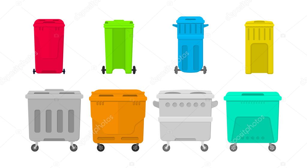 Trash container bins.