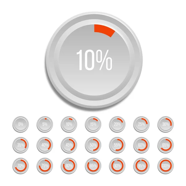 Gráficos de percentagem de torta. —  Vetores de Stock