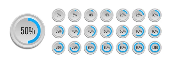 Gráficos de percentagem de torta. — Vetor de Stock