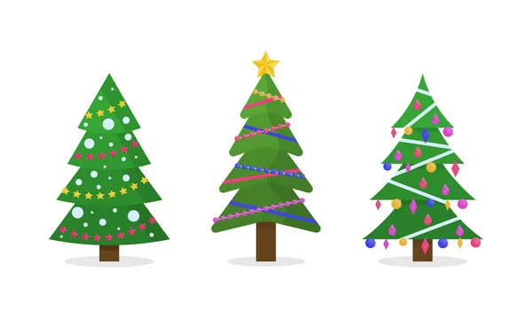 Collection Christmas tree. — Stock Vector