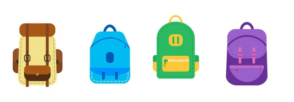 Çantalar, sırt çantaları, sırt çantaları. — Stok Vektör