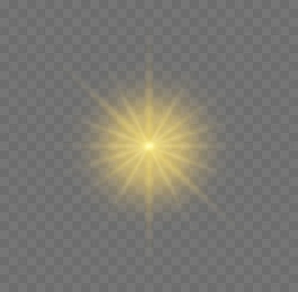 Желтая светящаяся звезда. — стоковый вектор