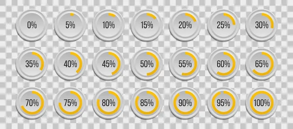 Percentage pie charts. — Stock Vector