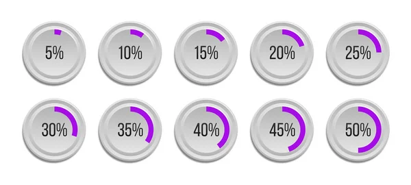 Gráficos de percentagem de torta. —  Vetores de Stock