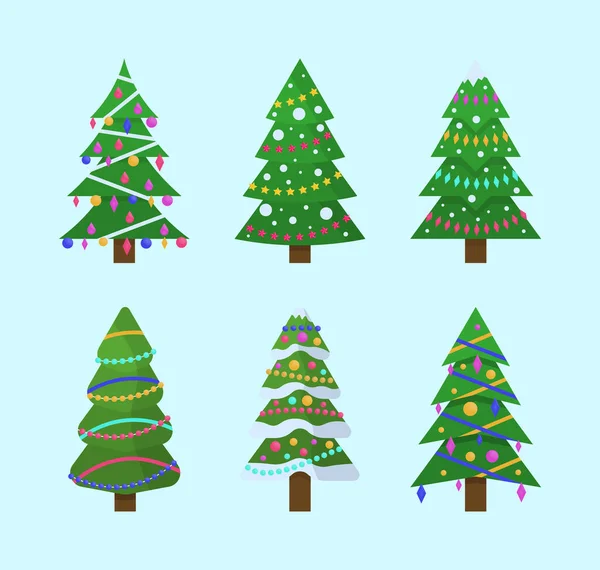 Collection Christmas tree. — Stock Vector