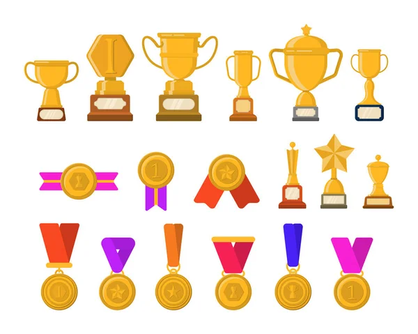 Trofeos, medallas, cintas. — Archivo Imágenes Vectoriales