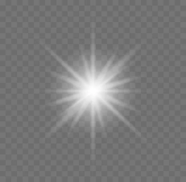 Белая светящаяся звезда. — стоковый вектор