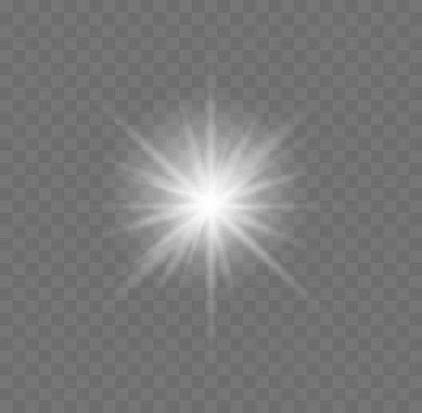 Белая светящаяся звезда. — стоковый вектор