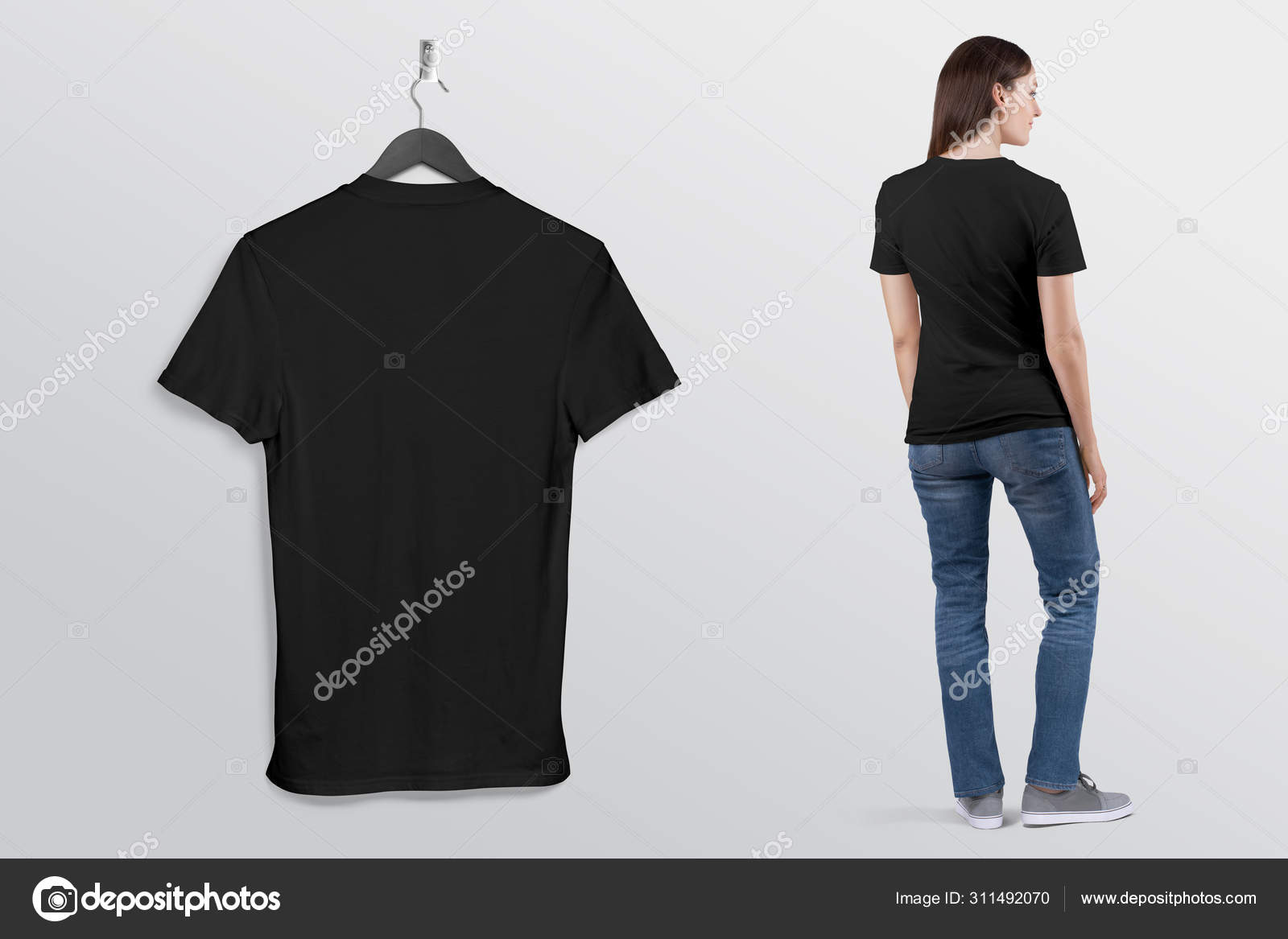 black on blue denim