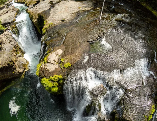 Потрясающие Аэрофотоснимки Водопадов Реки Лоуэр Льюис Величественной Реке Льюис Округе — стоковое фото