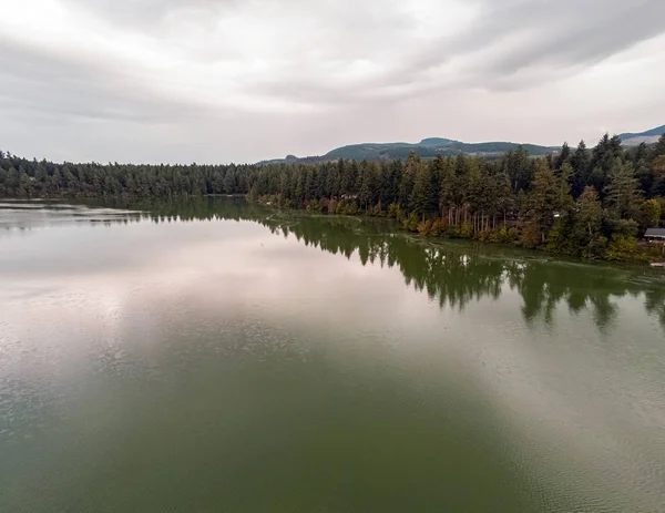 Impresionante Fotografía Aérea Del Lago Clear Lake Del Condado Thurston —  Fotos de Stock