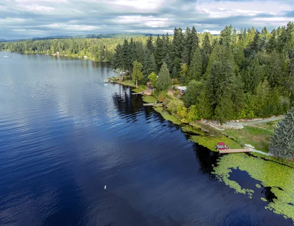 Fotografia Aérea Gloriosa Impressionante Pacífica Tanwax Lake Pierce County Cidade — Fotografia de Stock