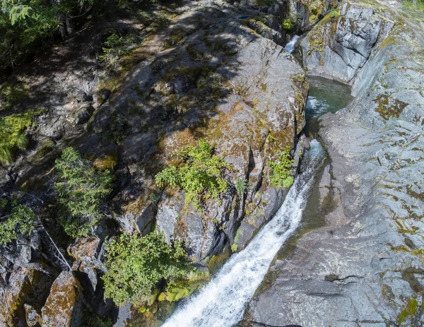 Úžasná Letecká Fotografie Cougar Falls National Forest Area Mount Rainier — Stock fotografie