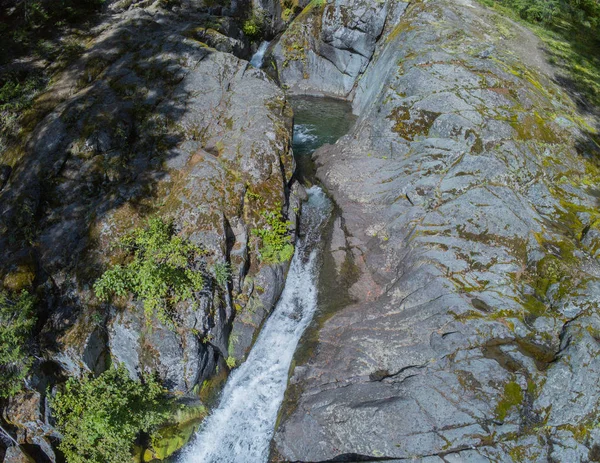 Fantastisk Flygfoto Cougar Falls Mount Rainier National Forest Area Washington — Stockfoto