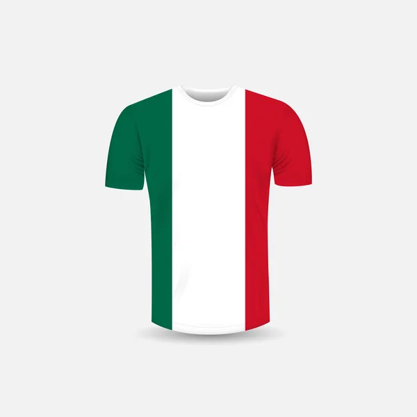 Icône Shirt Homme Fond Drapeau Mexique Col Rond Jersey Background — Image vectorielle