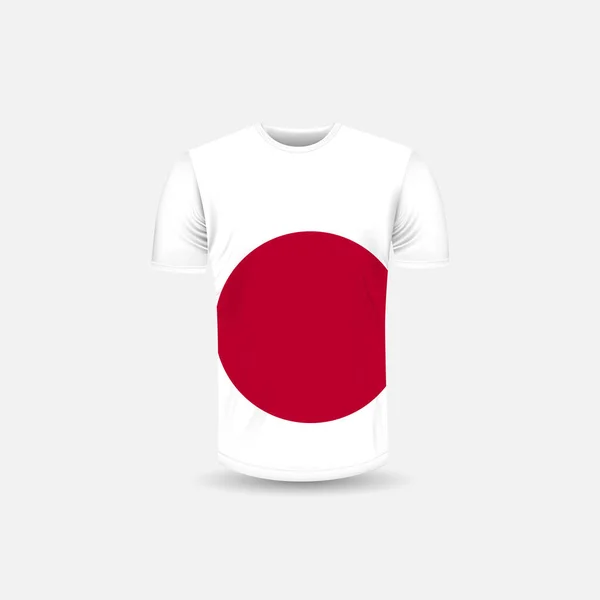 Mäns Shirt Ikonen Och Japan Flagga Bakgrund Rund Hals Jersey — Stock vektor