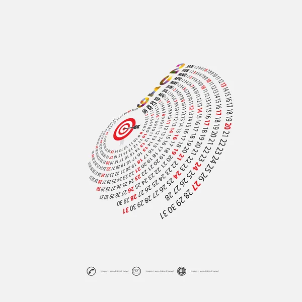 2019 Takvim Template Spiral Takvim Takvim 2019 Set Months Yearly — Stok Vektör