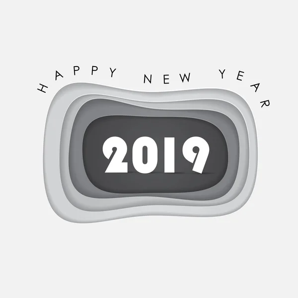 Feliz Año Nuevo 2019 Background Vector Ilustración Para Diseño Vacaciones — Vector de stock