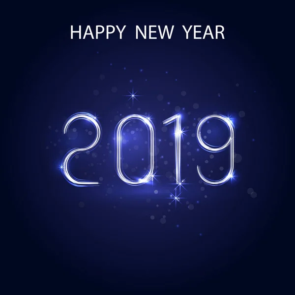 Feliz Año Nuevo 2019 Background Vector Ilustración Para Diseño Vacaciones — Vector de stock