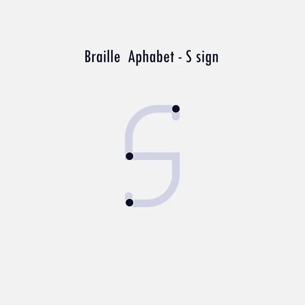 Creative English Version Braille Alphabet Design Element Braille Alphabet Letters — Stock Vector