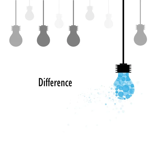 Kreative Glühbirnen Vektor Logo Design Vorlage Und Unterschied Concept Business — Stockvektor