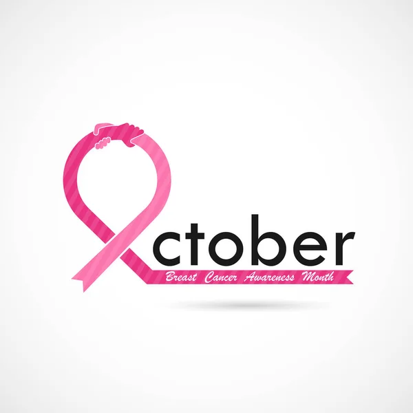 Mell Rák Október Tudatosság Hónap Tipográfiai Kampányt Background Women Egészségügyi — Stock Vector