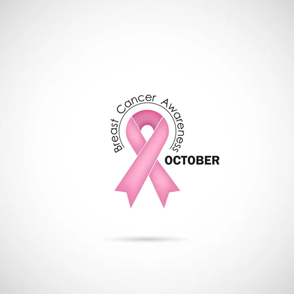 Borst Kanker Oktober Awareness Maand Campagne Background Women Gezondheid Vector — Stockvector