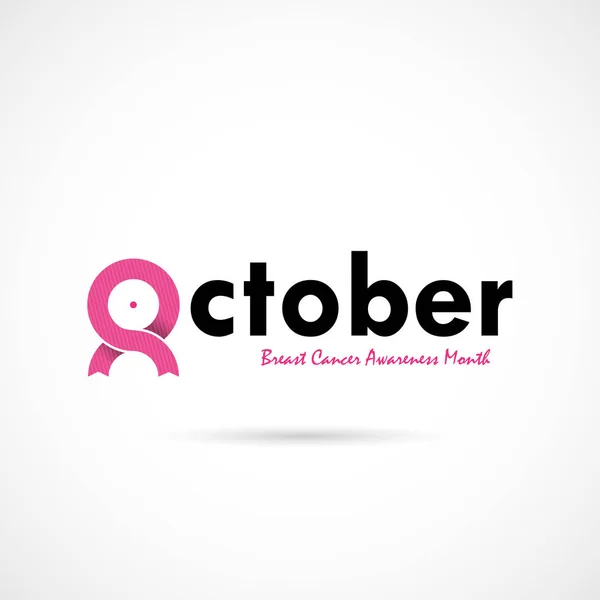 Câncer Mama Outubro Mês Conscientização Campanha Tipográfica Antecedentes Mulheres Saúde — Vetor de Stock