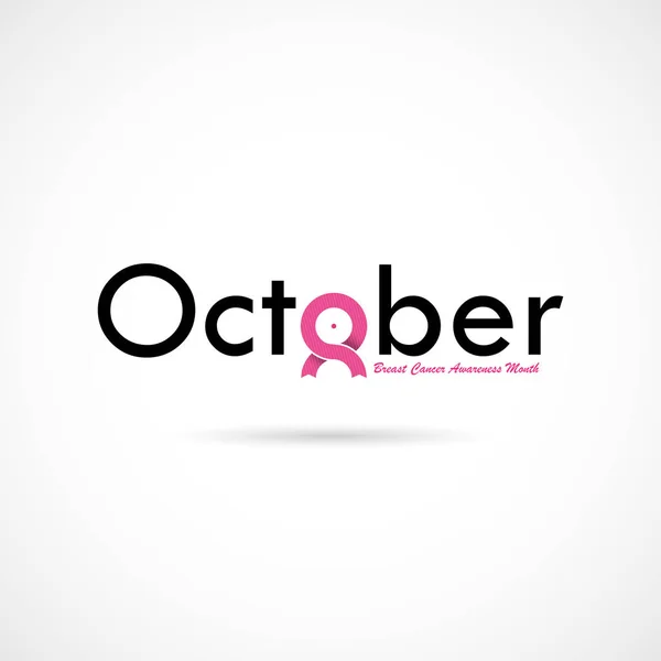 Borst Kanker Oktober Awareness Maand Typografische Campagne Background Women Gezondheid — Stockvector