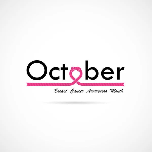 Breast Cancer October Awareness Month Typographical Campaign Background Women Health - Stok Vektor