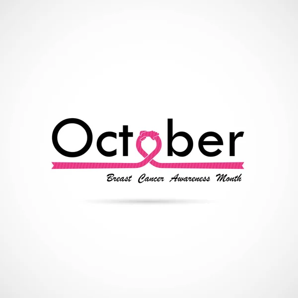 Breast Cancer Oktober Medvetenhet Månad Typografiska Kampanj Background Women Hälsa — Stock vektor