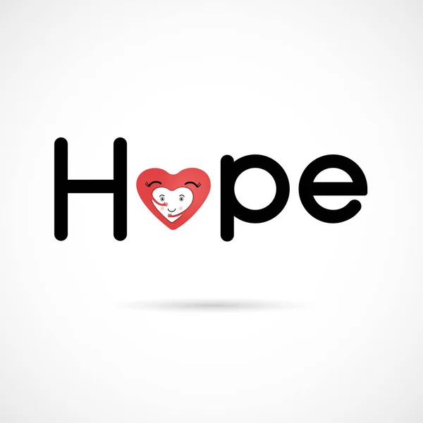 Hope Typographical Hope Word Icon Breast Cancer October Awareness Month — Vector de stock