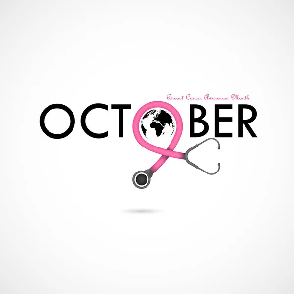 Brustkrebs Oktober Bewusstsein Monat Kampagne Background Women Gesundheit Vektor Design — Stockvektor